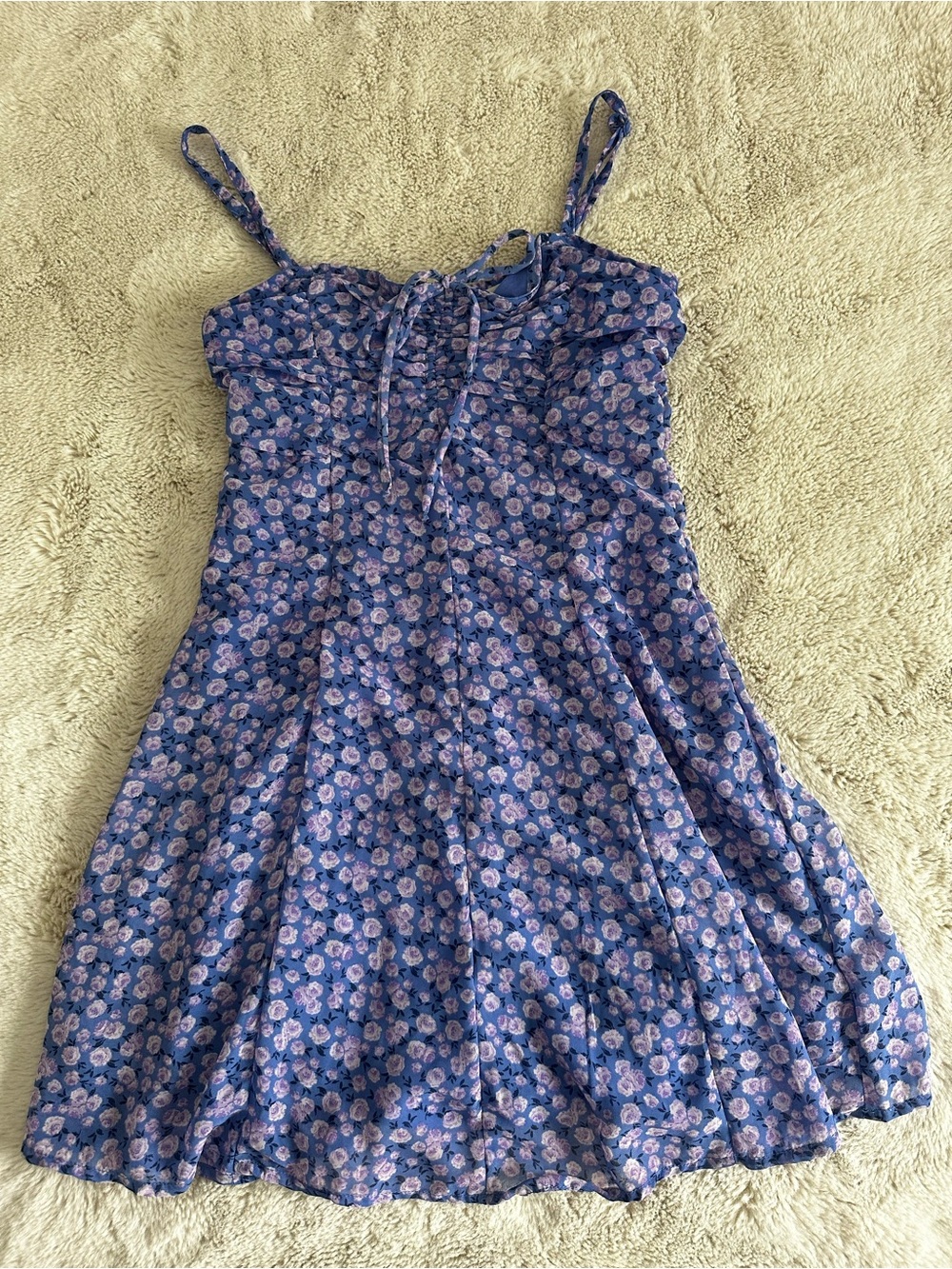 Aeropostale Periwinkle Floral Tie-Strap Sundress